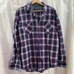 American Rag Mens Medium Plaid Flannel Shirt Long‎ Sleeve Button Down
